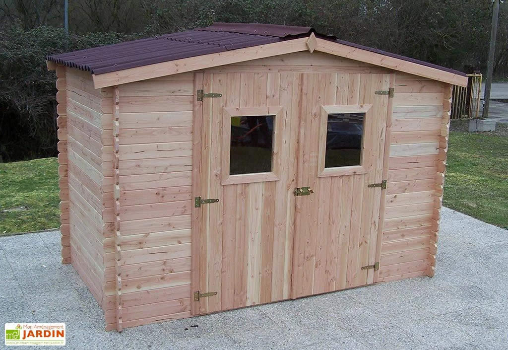 Abri De Jardin En Bois Douglas 28 Mm – 9,85 M² : 3,04 X 3,24 M 1 Abri De Jardin En Bois Douglas 28 Mm – 9,85 M² : 3,04 X 3,24 M