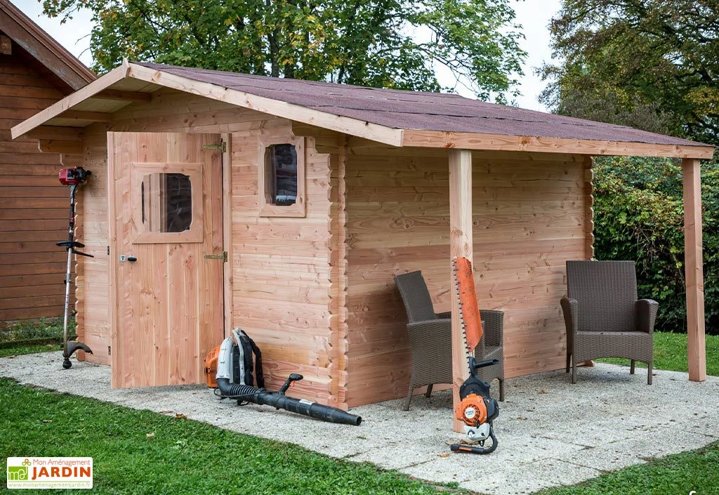 Abri De Jardin En Bois Douglas 28 Mm + Bûcher – 19,65 M² : 4,01 X 4,90 M 2 Abri De Jardin En Bois Douglas 28 Mm + Bûcher – 19,65 M² : 4,01 X 4,90 M – Image 2