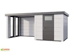 Abri De Jardin En Métal Avec Auvent Vitré Lounge – 12,5 M² 9 Abri De Jardin En Métal Avec Auvent Vitré Lounge – 12,5 M² -Abriet Mobilier Soldes Boutique cabanon jardin auvent vitre gauche blanc