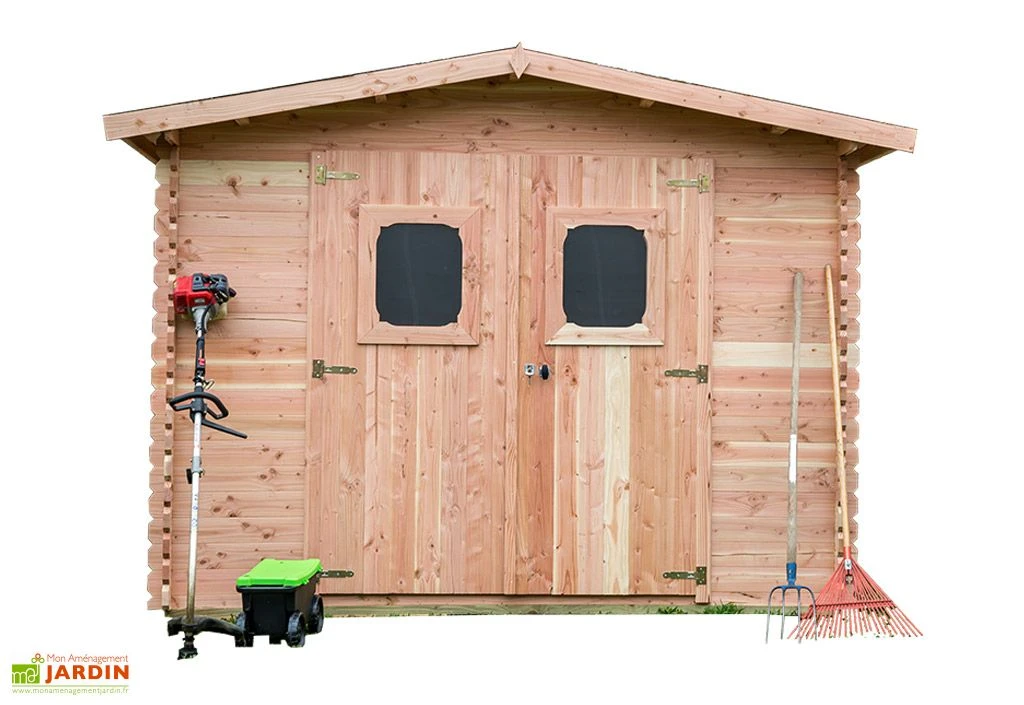 Abri De Jardin En Bois Douglas 28 Mm – 10,89 M² : 3,25 X 3,35 M 4 Abri De Jardin En Bois Douglas 28 Mm – 10,89 M² : 3,25 X 3,35 M – Image 4