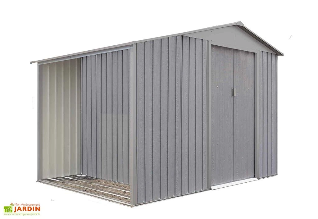 Abri De Jardin En Métal + Bûcher 5,31 M² 1 Abri De Jardin En Métal + Bûcher 5,31 M²