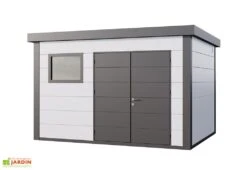Abri De Jardin En Métal Eleganto Plus – 11,6 M² -Abriet Mobilier Soldes Boutique cabanon jardin metal eleganto plus gris blanc