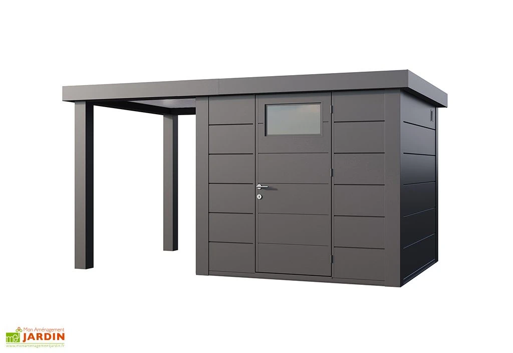 Abri De Jardin En Métal Avec Auvent Open Lounge Anthracite – 9,7 M² 2 Abri De Jardin En Métal Avec Auvent Open Lounge Anthracite – 9,7 M² – Image 2