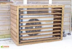 Cache Climatiseur Extérieur En Bois D’Épicéa Traité 132 X 58 X 147 Cm -Abriet Mobilier Soldes Boutique cache climatiseur exterieur bois epicea traite 132 x 58 x 147 cm 1
