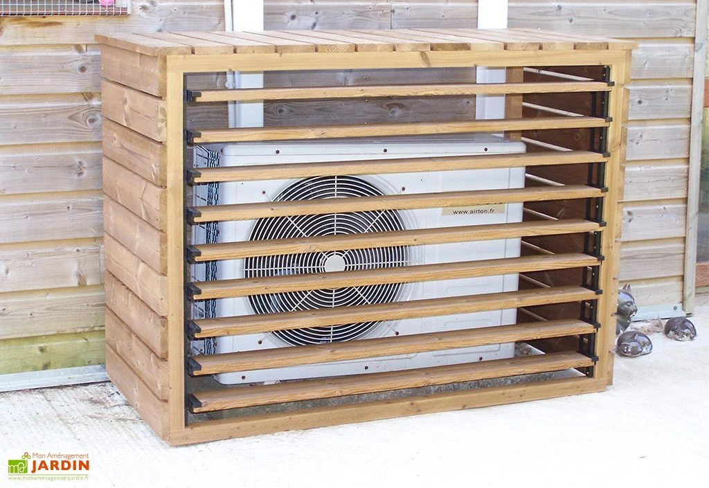 Cache Climatiseur Extérieur En Bois D’Épicéa Traité 132 X 58 X 98 Cm 1 Cache Climatiseur Extérieur En Bois D’Épicéa Traité 132 X 58 X 98 Cm