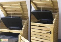 Cache-Poubelle Simple En Pin Autoclave Swing E (88x75x137cm) -Abriet Mobilier Soldes Boutique cache poubelle bois autoclave 1 place 3