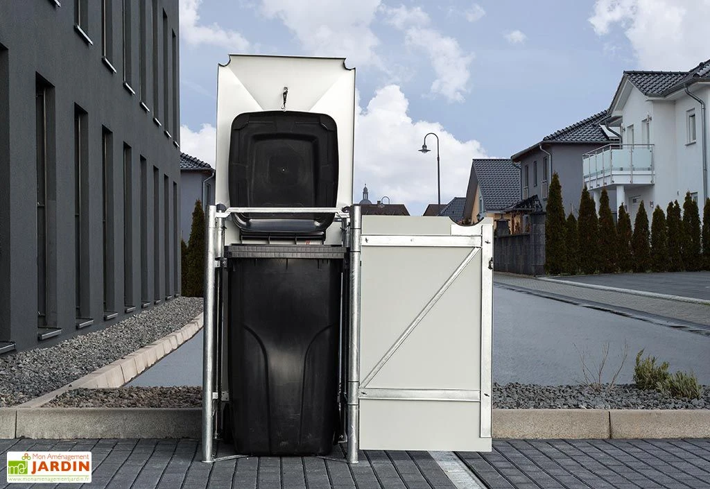 Cache-poubelle Simple En Acier Et Composite Aluminium 69 X 80 X 115 Cm 4 Cache-poubelle Simple En Acier Et Composite Aluminium 69 X 80 X 115 Cm – Image 4