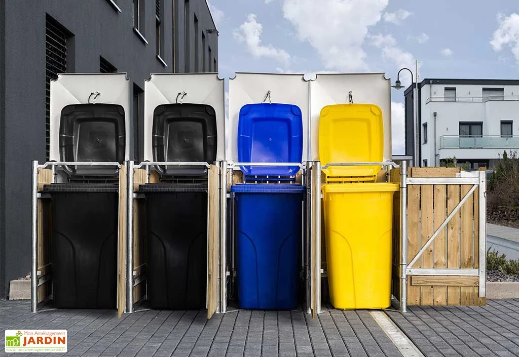 Cache-poubelles En Acier Et Bois De Pin Traité 278 X 80 X 115 Cm 3 Cache-poubelles En Acier Et Bois De Pin Traité 278 X 80 X 115 Cm – Image 3