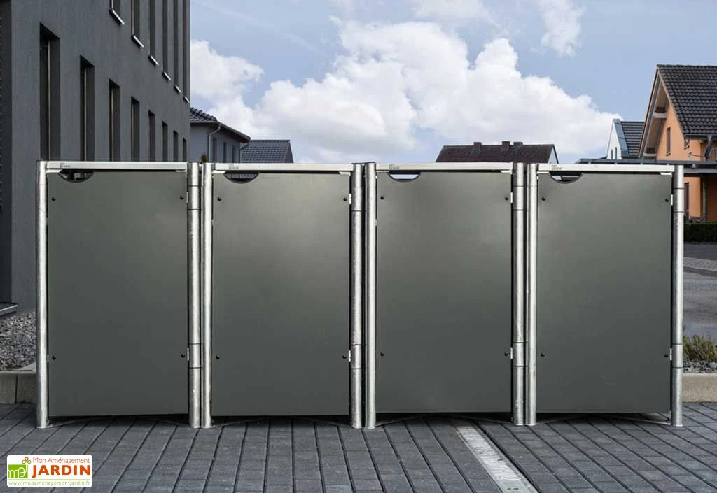 Cache-poubelles En Acier Et Composite Aluminium 278 X 80 X 115 Cm 1 Cache-poubelles En Acier Et Composite Aluminium 278 X 80 X 115 Cm