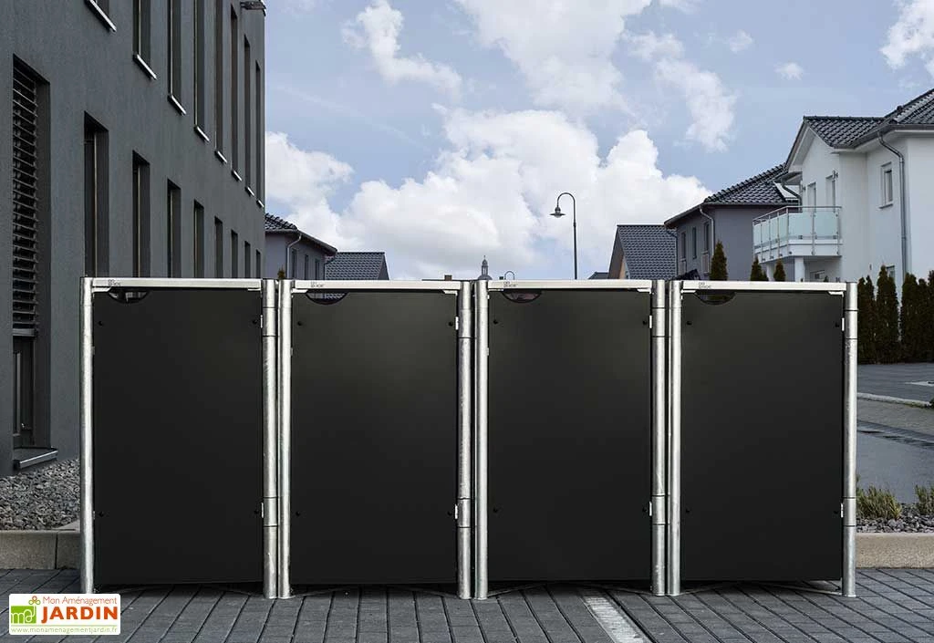 Cache-poubelles En Acier Et Composite Aluminium 278 X 80 X 115 Cm 2 Cache-poubelles En Acier Et Composite Aluminium 278 X 80 X 115 Cm – Image 2