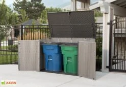 Lifetime Coffre De Rangement Extérieur En Résine Effet Bois - 2407 L 8 Lifetime Coffre De Rangement Extérieur En Résine Effet Bois - 2407 L -Abriet Mobilier Soldes Boutique cache poubelle resine lifetime