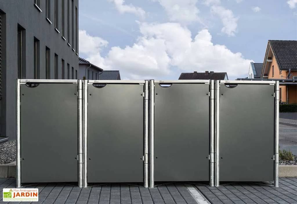 Cache-poubelles En Acier Et Composite Aluminium 241 X 63 X 115 Cm 2 Cache-poubelles En Acier Et Composite Aluminium 241 X 63 X 115 Cm – Image 2