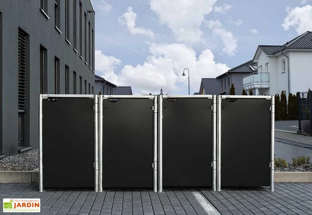 Cache-poubelles En Acier Et Composite Aluminium 241 X 63 X 115 Cm 1 Cache-poubelles En Acier Et Composite Aluminium 241 X 63 X 115 Cm