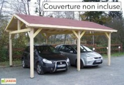 Carport Bois 2 Voitures Pour Tuiles – 5,86 X 3,90 M (sans Couverture) 5 Carport Bois 2 Voitures Pour Tuiles – 5,86 X 3,90 M (sans Couverture) -Abriet Mobilier Soldes Boutique carport 2 voitures bois ka 4563 bm habrita