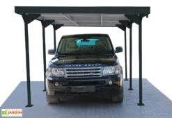 Carport En Acier Epoxy Anthracite 15 M2 Duramax Palladium 5 X 3 M -Abriet Mobilier Soldes Boutique carport acier galvanise gris anthracite duramax palladium 543x287cm 3