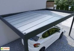 Carport Adossé En Aluminium Et Polycarbonate Libeccio 16 M² -Abriet Mobilier Soldes Boutique carport adosse aluminium polycarbonate libeccio 16m