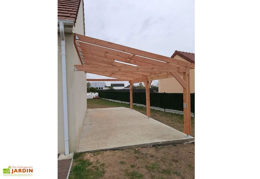 Carport Adossé En Bois Douglas 13,5 à 37,5 M² – Bretagne 3 Poteaux 5 Carport Adossé En Bois Douglas 13,5 à 37,5 M² – Bretagne 3 Poteaux – Image 5