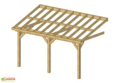 Carport Adossé En Bois Douglas 13,5 à 37,5 M² – Bretagne 3 Poteaux 9 Carport Adossé En Bois Douglas 13,5 à 37,5 M² – Bretagne 3 Poteaux -Abriet Mobilier Soldes Boutique carport adossee pergola bois douglas cpbf bretagne