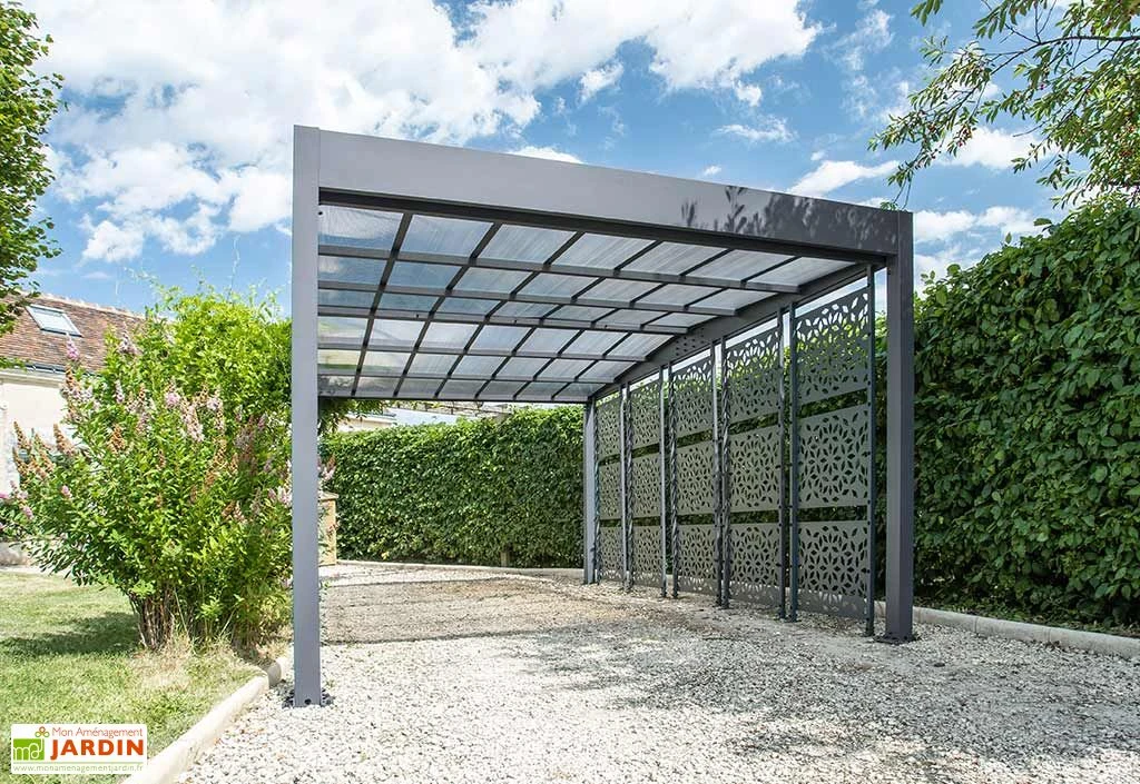 Carport En Aluminium Et Polycarbonate + 5 Brise-Vues Libeccio 16 M² 1 Carport En Aluminium Et Polycarbonate + 5 Brise-Vues Libeccio 16 M²