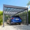 Carport En Aluminium Et Polycarbonate + 8 Brise-Vues Libeccio 16 M²