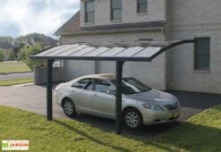 Carport Arizona Breeze 4,95 X 2,89 M Gris | Palram - Canopia -Abriet Mobilier Soldes Boutique carport aluminium polycarbonate autoportant design 495x300 4