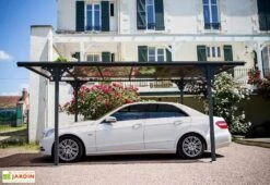 Carport En Aluminium Toit Plat (294x500cm) 10 Carport En Aluminium Toit Plat (294x500cm) -Abriet Mobilier Soldes Boutique carport aluminium polycarbonate toit plat 294x500cm 3