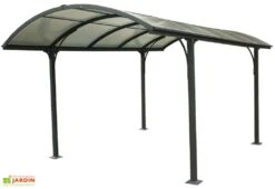 Carport Design En Aluminium à Toit Rond En Polycarbonate 305x485x250 -Abriet Mobilier Soldes Boutique carport aluminium polycarnate toit rond 305x485cm 1