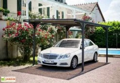 Carport En Aluminium Toit Plat (294x500cm) 7 Carport En Aluminium Toit Plat (294x500cm) -Abriet Mobilier Soldes Boutique carport aluminium toit polycarbonate