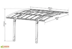 Carport Arizona Breeze 4,95 X 2,89 M Gris | Palram - Canopia -Abriet Mobilier Soldes Boutique carport arizona breeze palram canopia