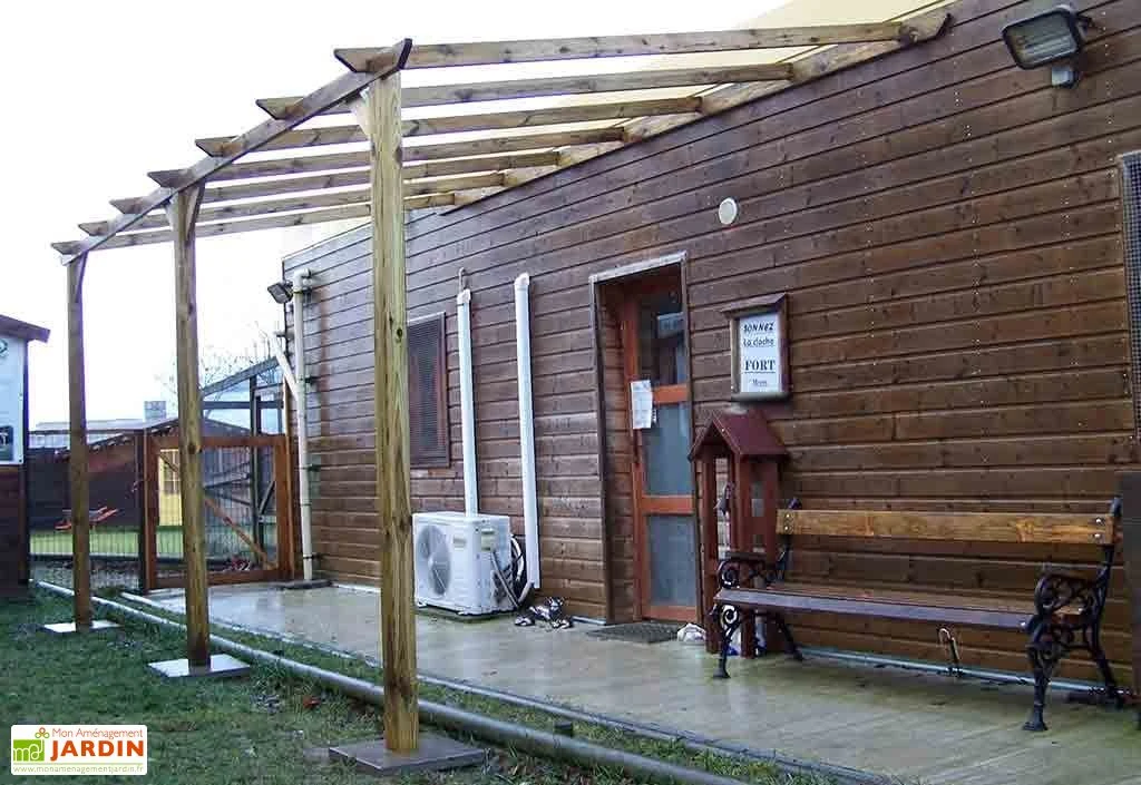 Carport Bois Adossable Autoclave Monopente 3x5m 4 Carport Bois Adossable Autoclave Monopente 3x5m – Image 4
