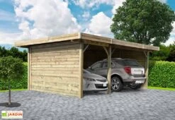 Solid Carport En Bois Traité Autoclave (7x5m)