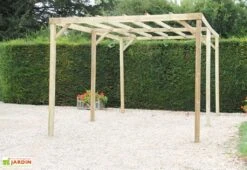 Carport Sans Couverture En Bois Traité Autoclave 15 M²