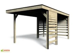 Carport En Bois 1 Voiture (4,80x2,98m) -Abriet Mobilier Soldes Boutique carport bois epdm 10x10 2