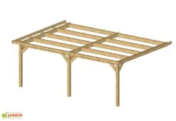 Carport Adossé En Bois Douglas Sans Couverture 5 Carport Adossé En Bois Douglas Sans Couverture -Abriet Mobilier Soldes Boutique carport bois modelisation