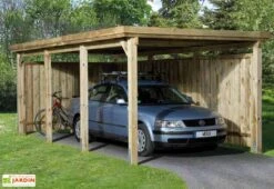 Carport Bois Optima 1 Voiture (Plusieurs Tailles) -Abriet Mobilier Soldes Boutique carport bois optima 2