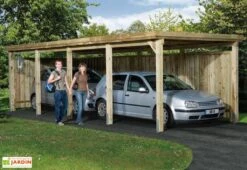 Carport Bois Optima 1 Voiture (Plusieurs Tailles) -Abriet Mobilier Soldes Boutique carport bois optima 3