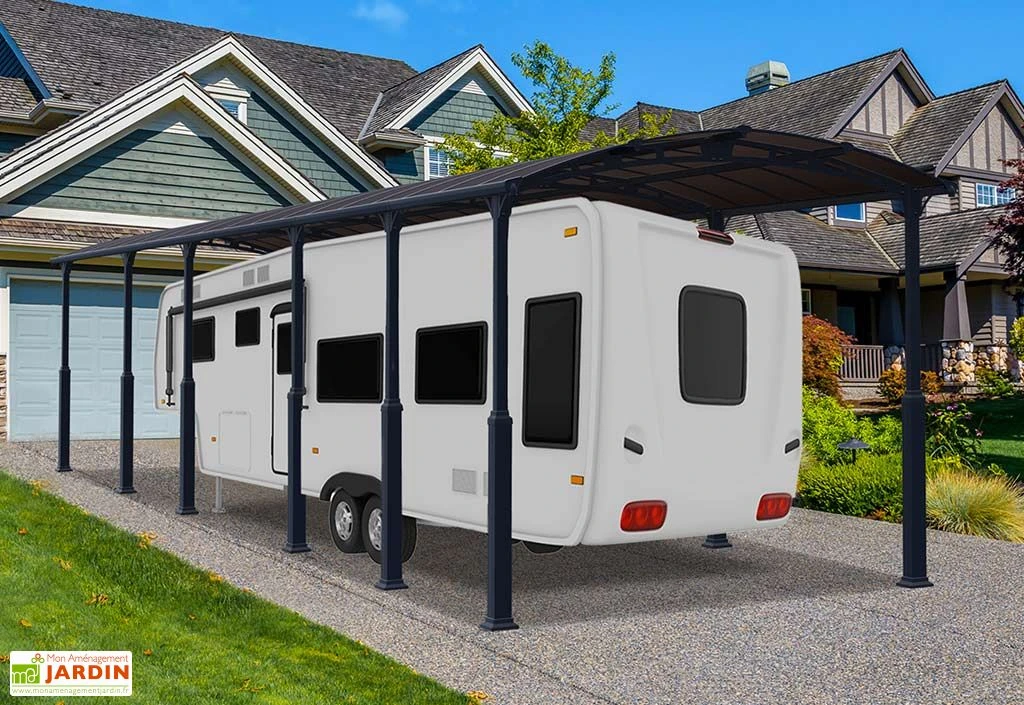 Carport Camping-car Alpine 12,9 X 3,59 M Gris | Palram - Canopia 1 Carport Camping-car Alpine 12,9 X 3,59 M Gris | Palram - Canopia
