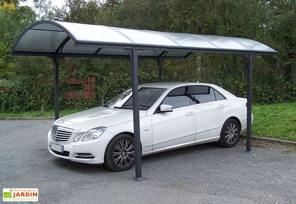 Carport Design Aluminium Toit Rond Polycarbonate 4,85 X 3 M Vis. Inox 4 Carport Design Aluminium Toit Rond Polycarbonate 4,85 X 3 M Vis. Inox – Image 4