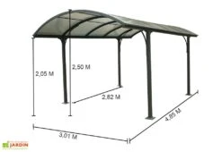 Carport Design Aluminium Toit Rond Polycarbonate 4,85 X 3 M Vis. Inox 10 Carport Design Aluminium Toit Rond Polycarbonate 4,85 X 3 M Vis. Inox -Abriet Mobilier Soldes Boutique carport design aluminium toit rond polycarbonate visserie inox 5m