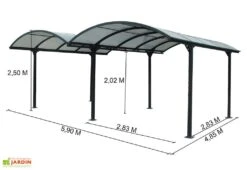 Carport Double Aluminium Et Polycarbonate 590 X 485 Cm -Abriet Mobilier Soldes Boutique carport double aluminium polycarbonate 600x485cm 1