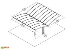 Carport Double Arizona Breeze 4,95 X 5,78 M Gris | Palram - Canopia 9 Carport Double Arizona Breeze 4,95 X 5,78 M Gris | Palram - Canopia -Abriet Mobilier Soldes Boutique carport double aluminium polycarbonate arizona 28 6 m