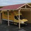 Carport Bois Contrecollé Double Pente 30° 3,5x6m Spécial Camping-Car