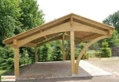Carport 3 Voitures En Bois Traité Revelatio 3 - 49 M² -Abriet Mobilier Soldes Boutique carport en bois revelatio triple 3 voitures arche