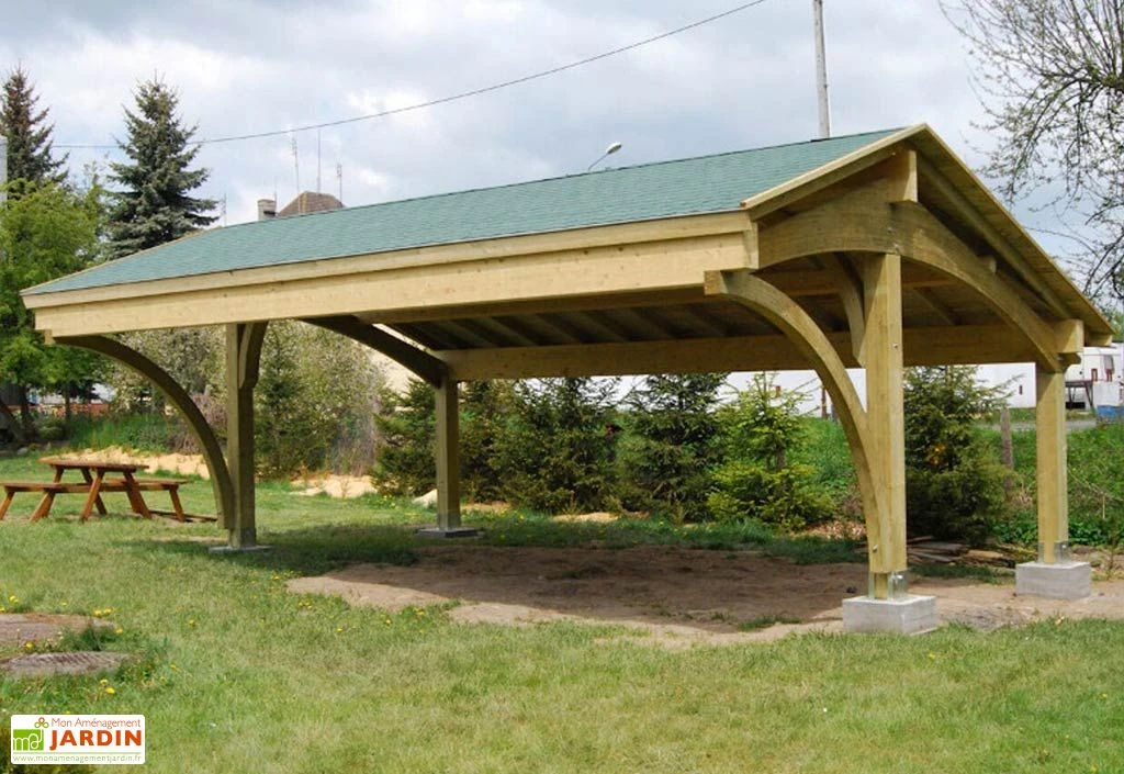 Carport 2 Voitures En Bois Traité Revelatio 2 - 34 M² 1 Carport 2 Voitures En Bois Traité Revelatio 2 - 34 M²