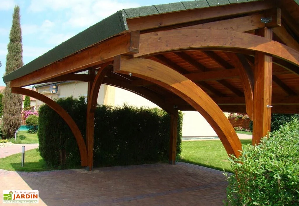 Carport 2 Voitures En Bois Traité Revelatio 2 - 34 M² 2 Carport 2 Voitures En Bois Traité Revelatio 2 - 34 M² – Image 2