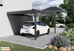 Carport Adossé En Aluminium Et Polycarbonate Libeccio 16 M²