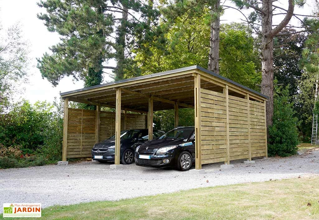 Carport En Bois Traité 2 Voitures 38 M² - Shelty 2 2 Carport En Bois Traité 2 Voitures 38 M² - Shelty 2 – Image 2
