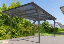 Carport Simple En Aluminium Et Polycarbonate Anthracite - 15,34 M²