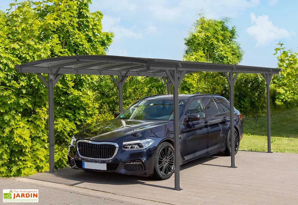Carport Simple En Aluminium Et Polycarbonate Anthracite - 15,15 M² 1 Carport Simple En Aluminium Et Polycarbonate Anthracite - 15,15 M²