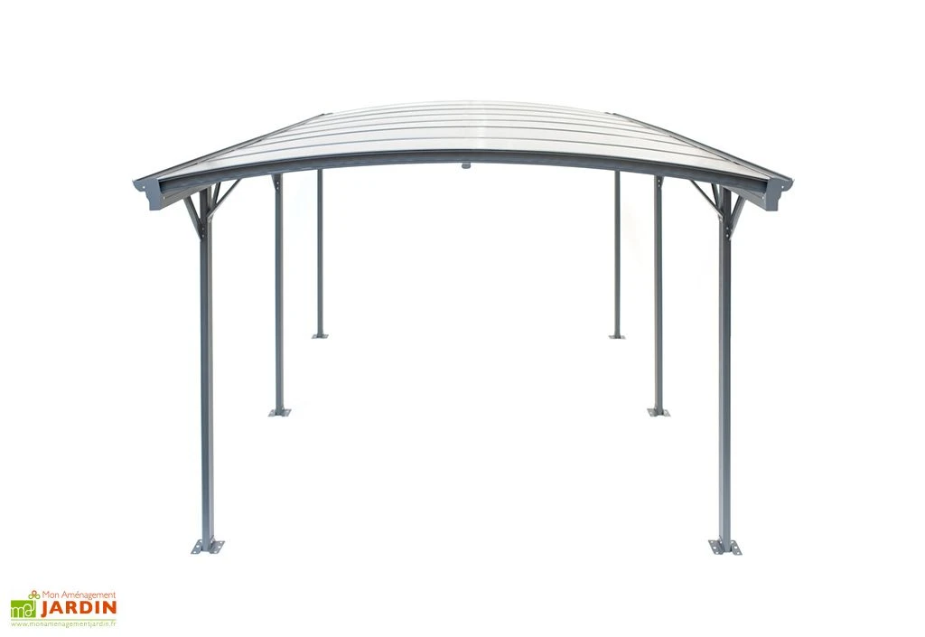 Carport Simple En Aluminium Et Polycarbonate Anthracite - 15,15 M² 2 Carport Simple En Aluminium Et Polycarbonate Anthracite - 15,15 M² – Image 2